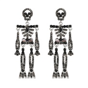 ( Silver)autumn skull earrings occidental style exaggerating Earring woman Alloy diamond fully-jewelled style