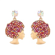 (gold red AB)occidental style exaggerating earrings fully-jewelled Earring woman fashion head head Alloy earring