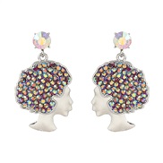 (silvery AB)occidental style exaggerating earrings fully-jewelled Earring woman fashion head head Alloy earring