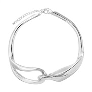 ( Silver)occidental style circle necklace brief surface chain fashion exaggerating temperament woman