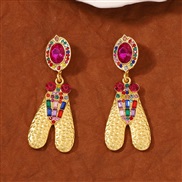 ( Color) Bohemia high retro gold geometry temperament trend all-Purpose earrings ear stud Earring