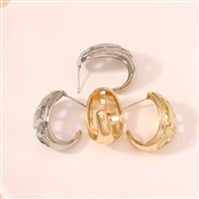 ( Gold) occidental style geometry annular all-Purpose set temperament fashion trend personality earrings ear stud Earrin