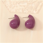 (purple) occidental style drop temperament high fashion samll all-Purpose retro earrings ear stud Earring