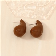 ( Dark brown) occidental style drop temperament high fashion samll all-Purpose retro earrings ear stud Earring