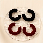 ( Red wineC) occidental style geometry annular temperament high fashion samll all-Purpose retro earrings ear stud Earri