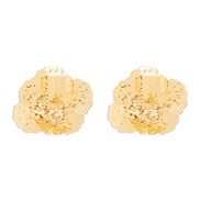 ( Gold)E occidental style Irregular pattern flowers earrings  retro exaggerating three-dimensional Metal earring