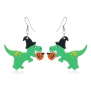 ((WEH3621) green White K)occidental style christmas christmas tree samll Double surface earrings Earring