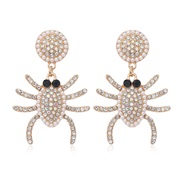 ( whiteKCgold )occidental style spider insect Modeling ear stud enamel diamond personality