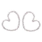 ( Silver)occidental style retro love ear stud fashion personality heart-shaped Earring temperament brief ear stud new