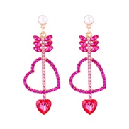 ( Pink)occidental style retro love ear stud fashion personality heart-shaped Earring temperament ear stud new