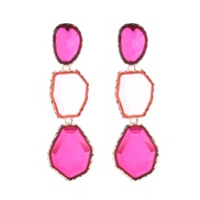 ( red)occidental style exaggerating multilayer long style earrings geometry more Alloy embed resin Earringearrings