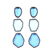 ( blue)occidental style exaggerating multilayer long style earrings geometry more Alloy embed resin Earringearrings