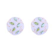 ( Green color)occidental style fashionins wind silver earrings woman temperament diamond enamel Ladies high Earring