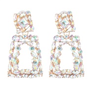 (AB)UR geometry fully-jewelled earrings personality three-dimensional earring