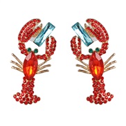 (52698 red)UR personality samll earring occidental style wind exaggerating earrings temperament