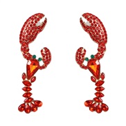 (52699 red)UR personality samll earring occidental style wind exaggerating earrings temperament