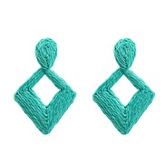 (Cyan )autumn earrings occidental style exaggerating Earring woman Bohemia rhombus earring