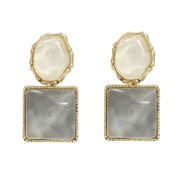 ( gray) occidental style earrings woman geometry square resin Earring trend retro