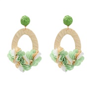 ( green)autumn earrings occidental style exaggerating Earring woman flowers elegant Bohemia