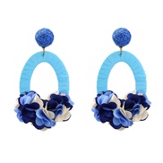 ( blue)autumn earrings occidental style exaggerating Earring woman flowers elegant Bohemia