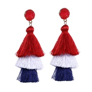 (4)occidental style tassel christmas earrings long style ear stud christmas tree tassel Earring woman