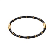 ( black)occidental style stainless steel bamboo bangle I wind fashion enamel woman