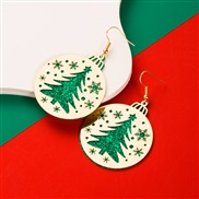 ( green )occidental style christmas hollow Double layer Alloy sequin earrings fashion christmas tree deer Earring