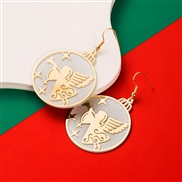 ( white )occidental style christmas hollow Double layer Alloy sequin earrings fashion christmas tree deer Earring