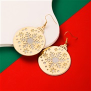 ( white )occidental style christmas hollow Double layer Alloy sequin earrings fashion christmas tree deer Earring