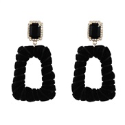 ( black)Autumn and Winter velvet earrings occidental style Earring lady weave