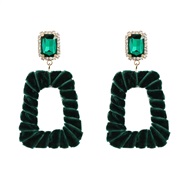 ( green)Autumn and Winter velvet earrings occidental style Earring lady weave