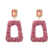 ( Pink)Autumn and Winter velvet earrings occidental style Earring lady weave