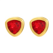 ( red)fashion earrings triangle ear stud woman brief all-Purpose Alloy diamond geometry