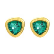 ( green)fashion earrings triangle ear stud woman brief all-Purpose Alloy diamond geometry