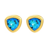 ( blue)fashion earrings triangle ear stud woman brief all-Purpose Alloy diamond geometry