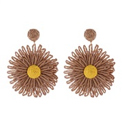 (coffeeg )occidental style retro Bohemian style sun flower earrings woman temperament all-Purpose handmade weave Earring