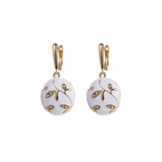 ( white)occidental style summer earrings Alloy enamel Earring fashion geometry lovely samll high earring