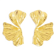 (gookin )E retro creative silver leaf earrings  fashion exaggerating geometry sector Leaf Earring