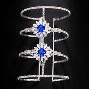 ( Silver)new multilayer blue Rhinestone bangle  occidental style fashion zircon opening racelet