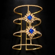 ( Gold)new multilayer blue Rhinestone bangle  occidental style fashion zircon opening racelet