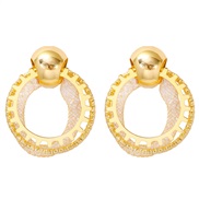 (573 9 GD)Alloy ear stud occidental style wind fine fashion cirque Earring temperament retro brief ear stud