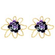 (57312 PP)occidental style exaggerating big earrings flowers ear stud samll flowers temperament