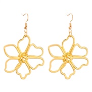 (57314 GD)occidental style exaggerating big earrings flowers ear stud samll hollow flowers temperament