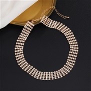 ( Gold)occidental style fashion  Rhinestone claw chain necklace row fully-jewelled brilliant short chain chain woman