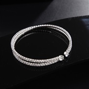 ( Silver)  diamond steel wire width opening more row big bangle