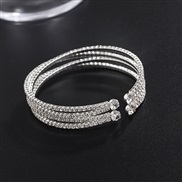 ( Silver)  diamond steel wire width opening more row big bangle