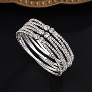 ( Silver)  diamond steel wire width opening more row big bangle