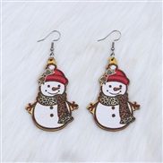 ( leopard print)christmas ear stud earrings balloon Santa Claus brief print earring