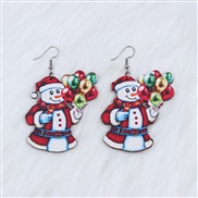 christmas ear stud earrings balloon Santa Claus brief print earring