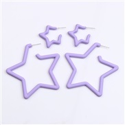 color star set Acrylic earrings ear stud brief fashion day Five-pointed star earring woman